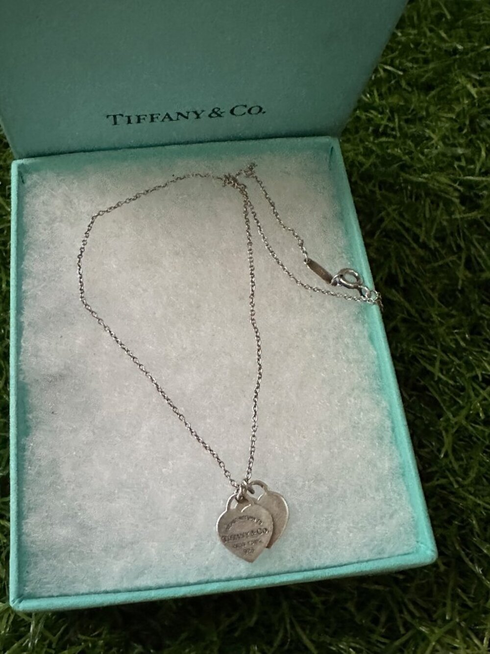 Tiffany & Co. Return to Tiffany Double Heart Necklace Sterling Silver 925